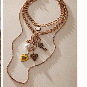 NWT Free People Tate Layer Necklace in Gold